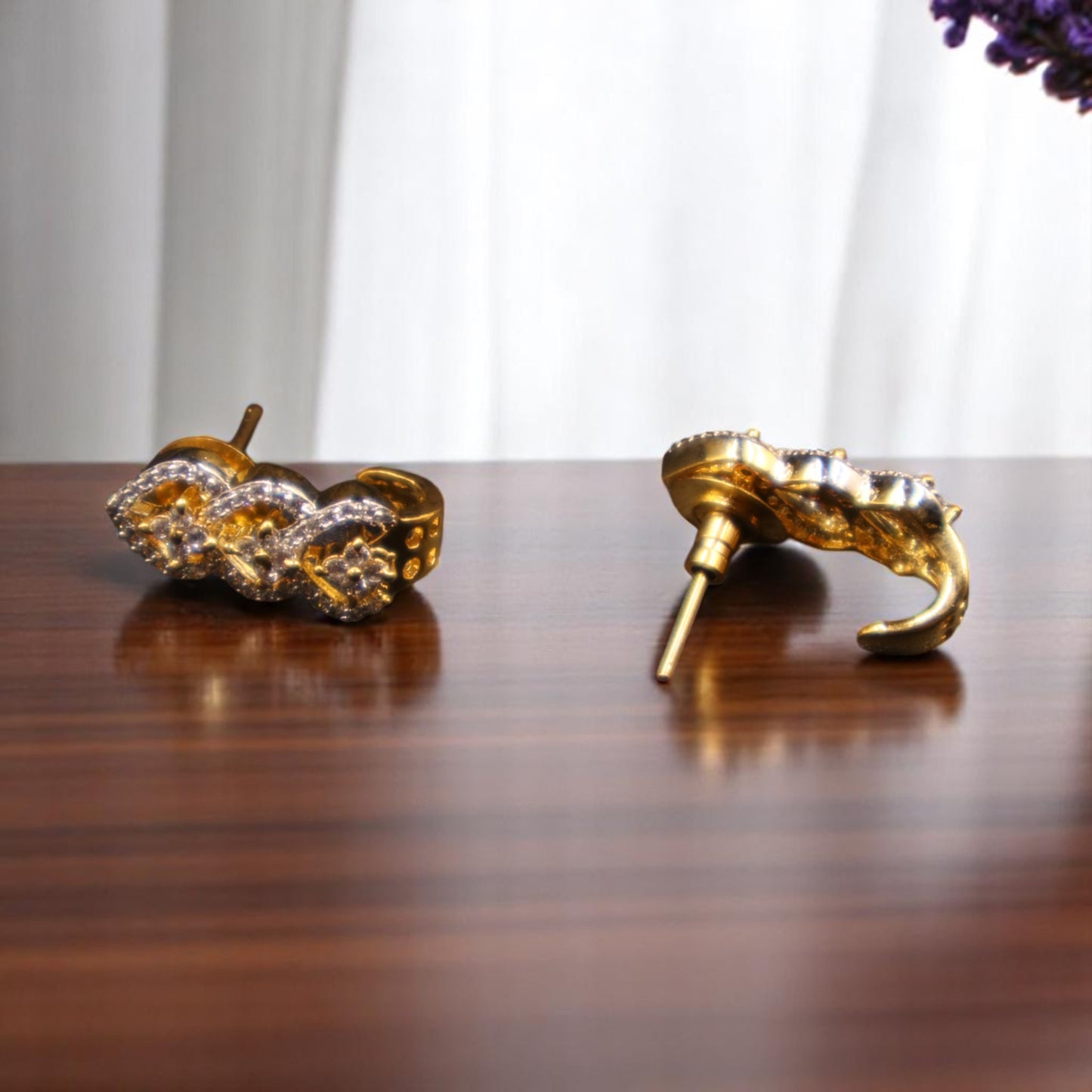 Golden Sakriti American Diamond Studs