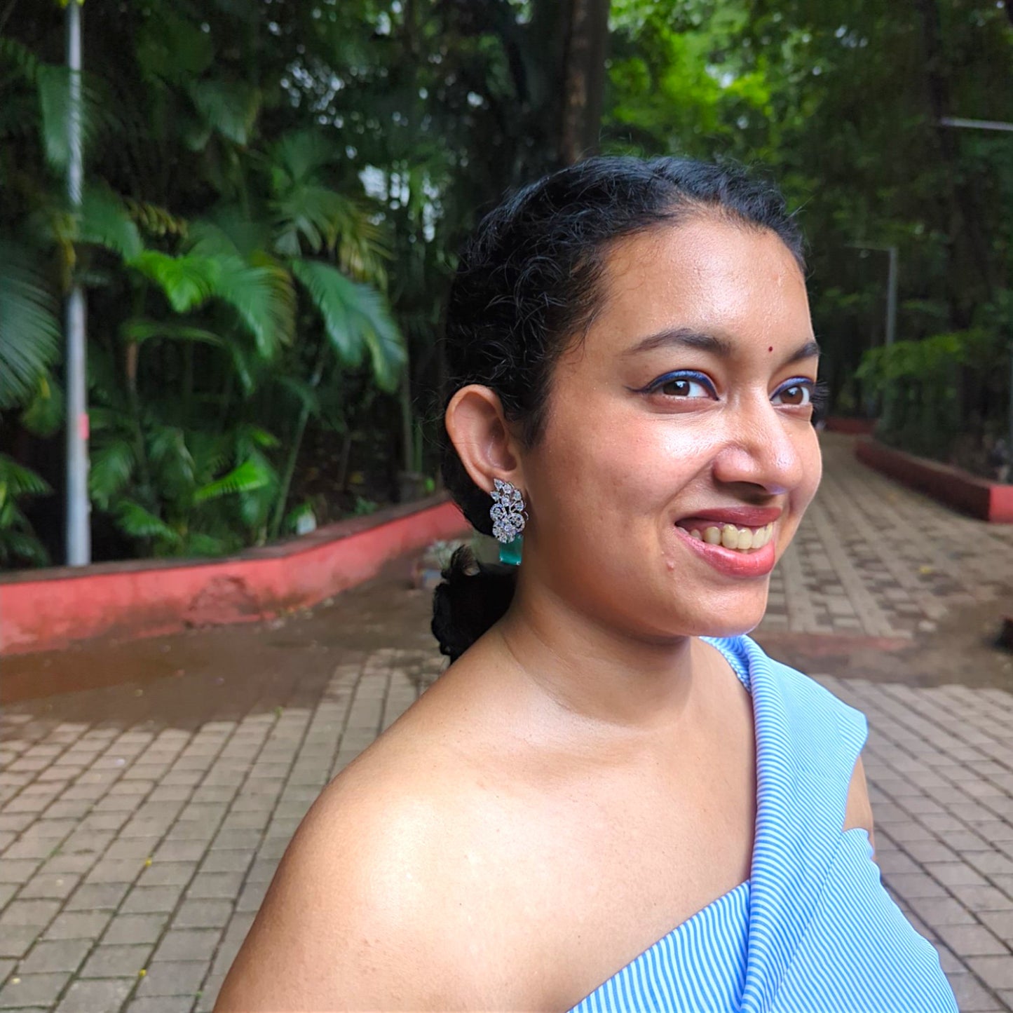 Turquoise Rupal American Diamond Studs