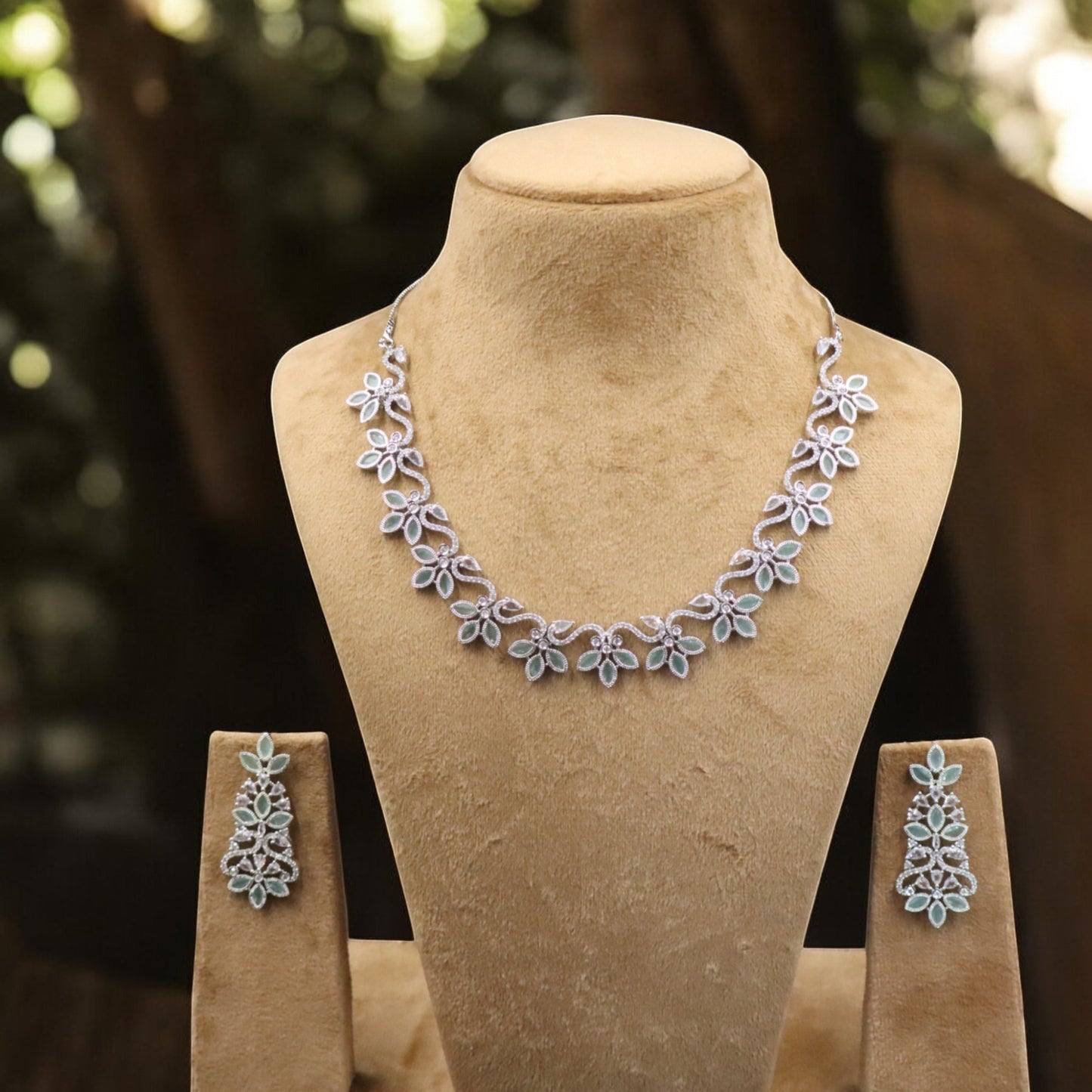 Turquoise Kamalini American Diamond Necklace set