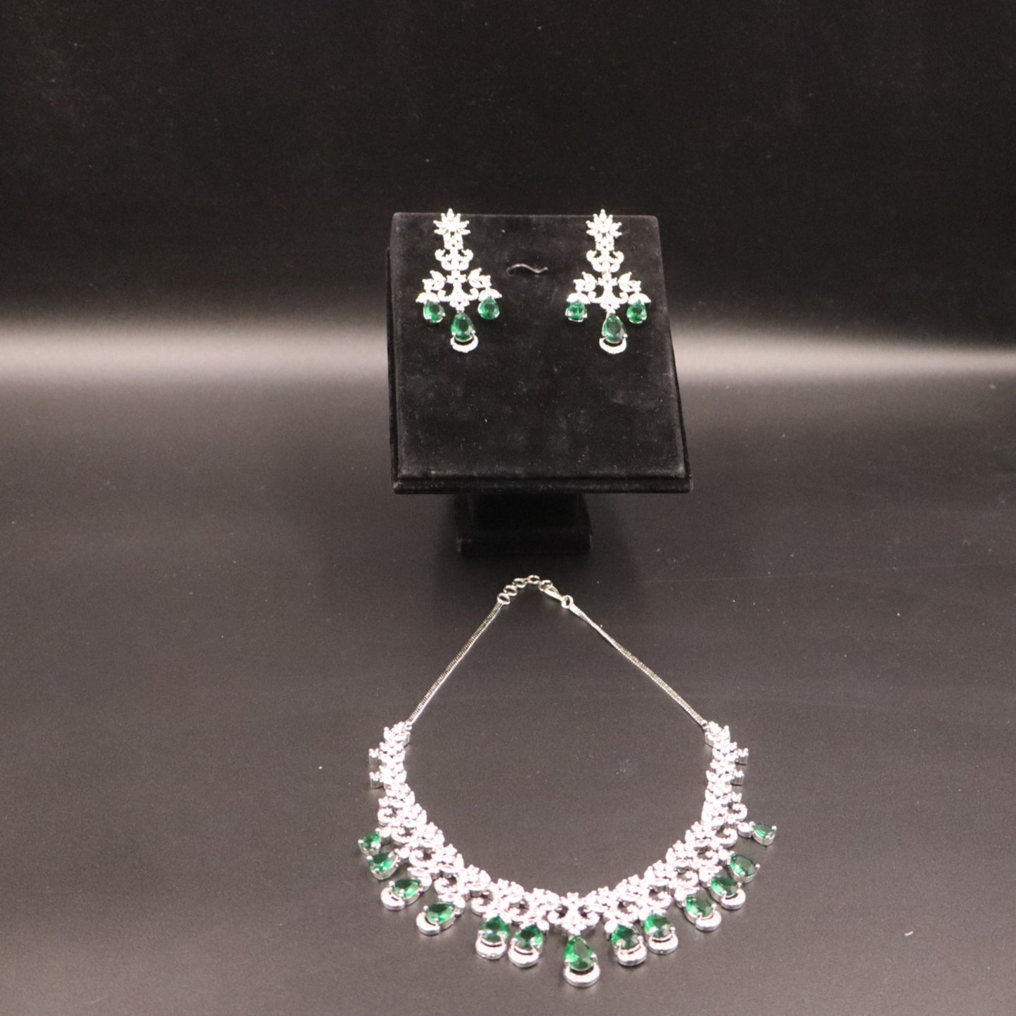 Emerald Tarangini American Diamond Necklace set
