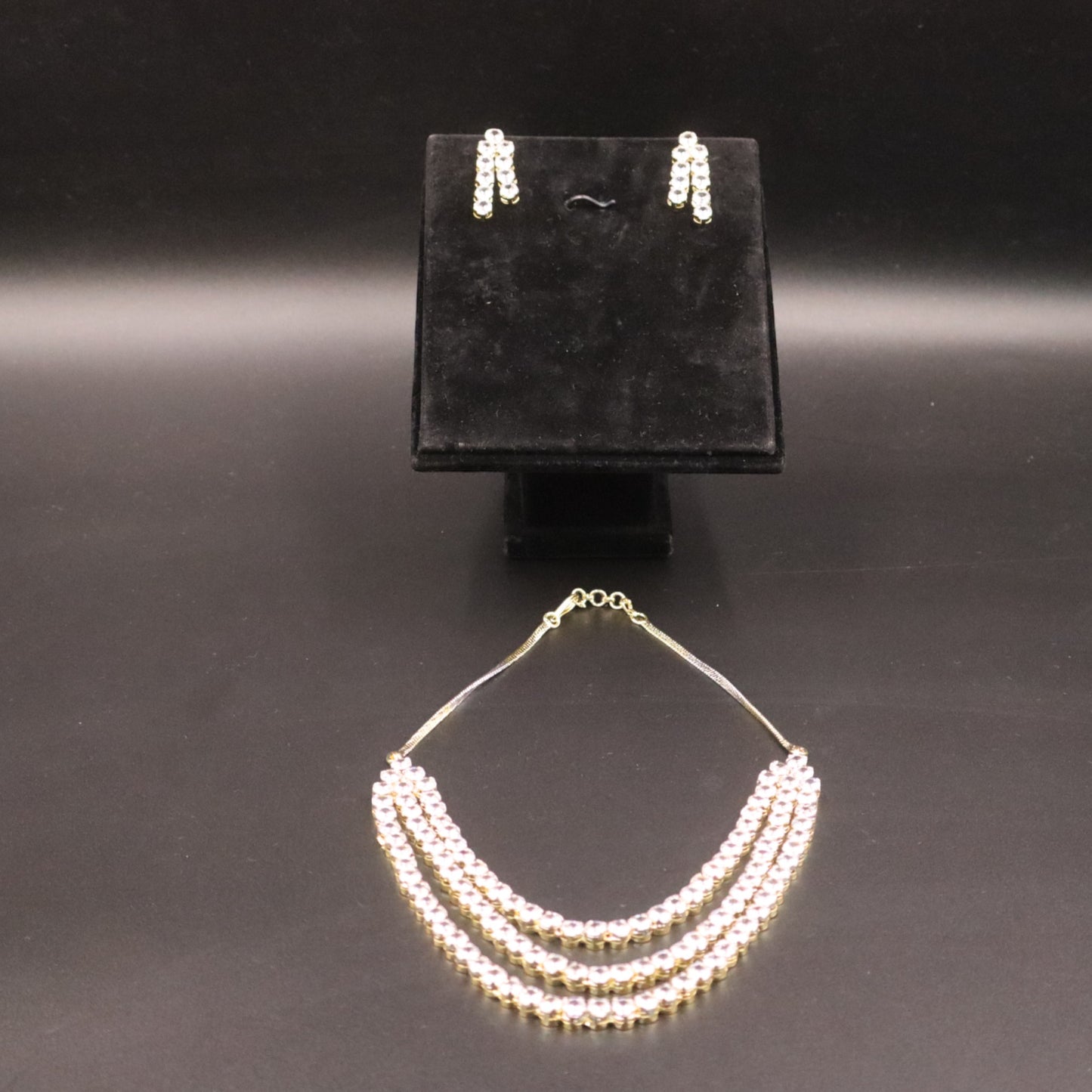 Golden Vishaka American Diamond Necklace set