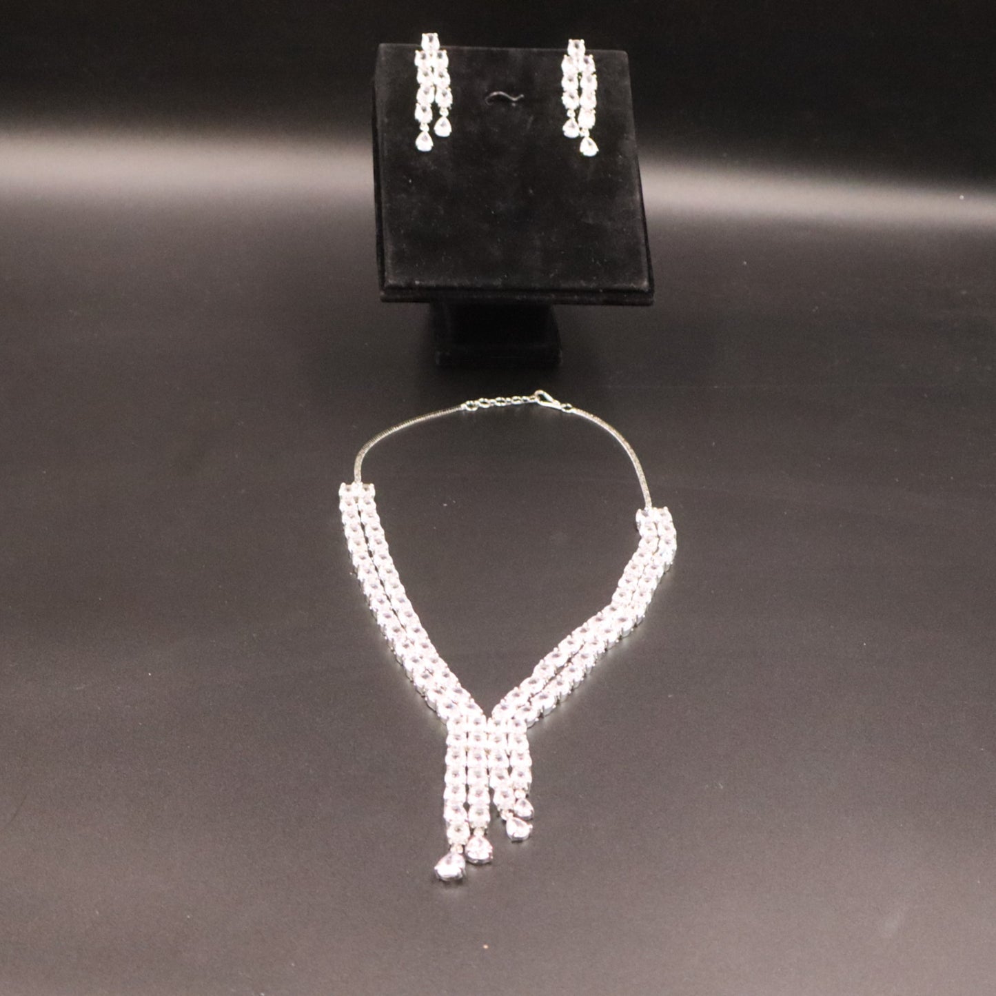 Silvery Swarnima American Diamond Necklace set