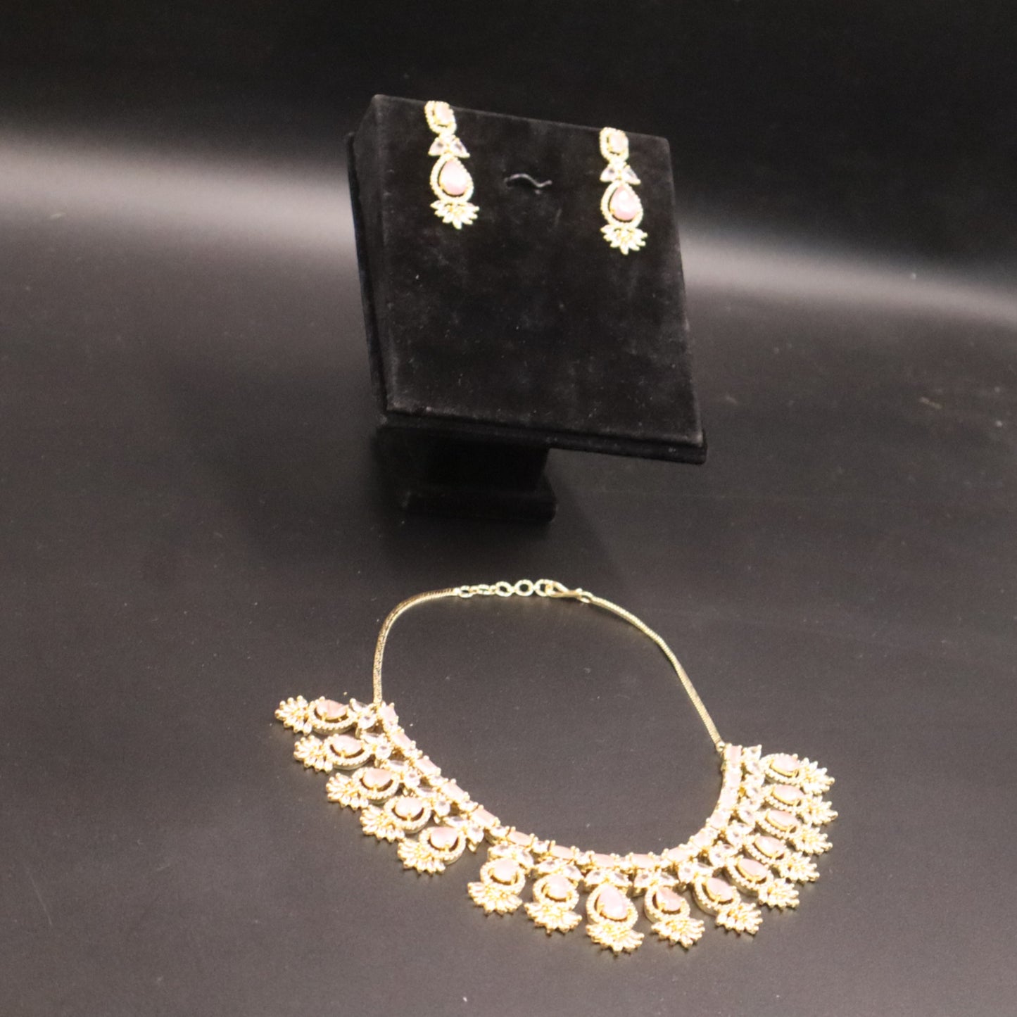 Pink Tarakeshwari American Diamond Necklace set
