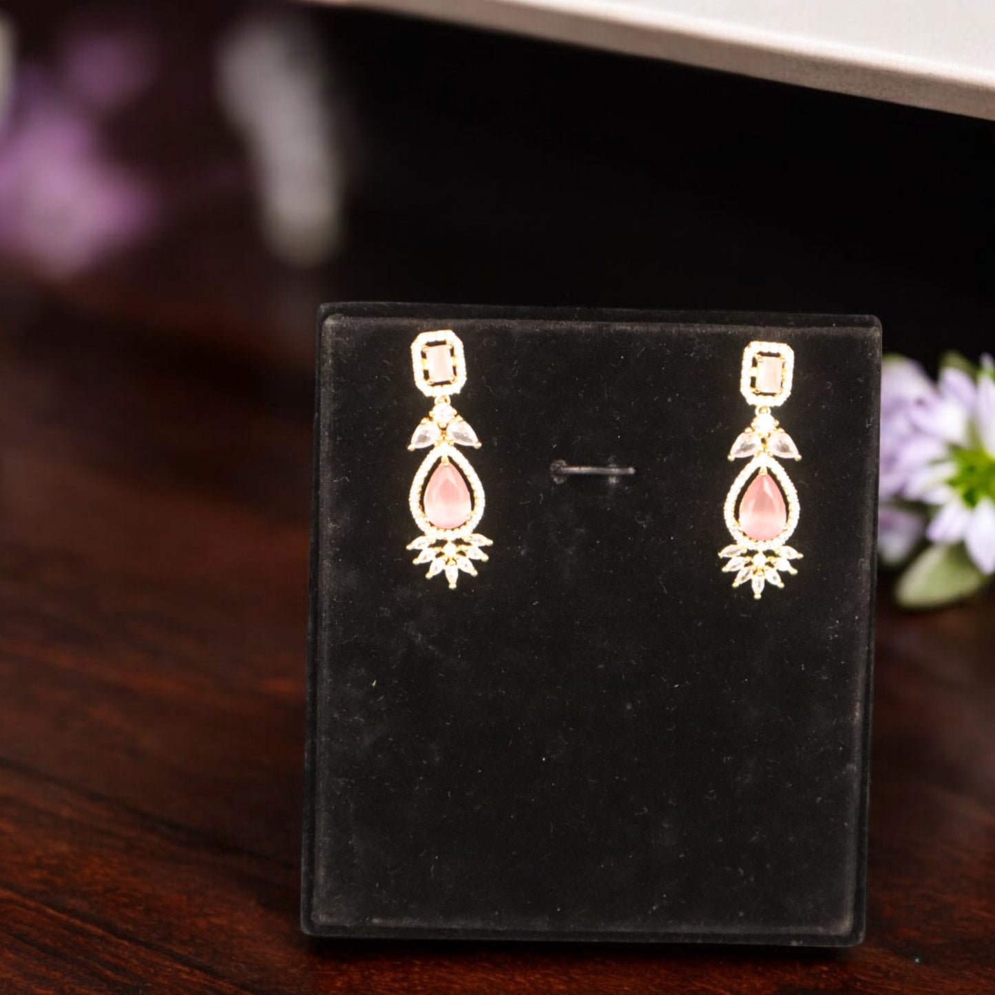 Pink Tarakeshwari American Diamond Necklace set