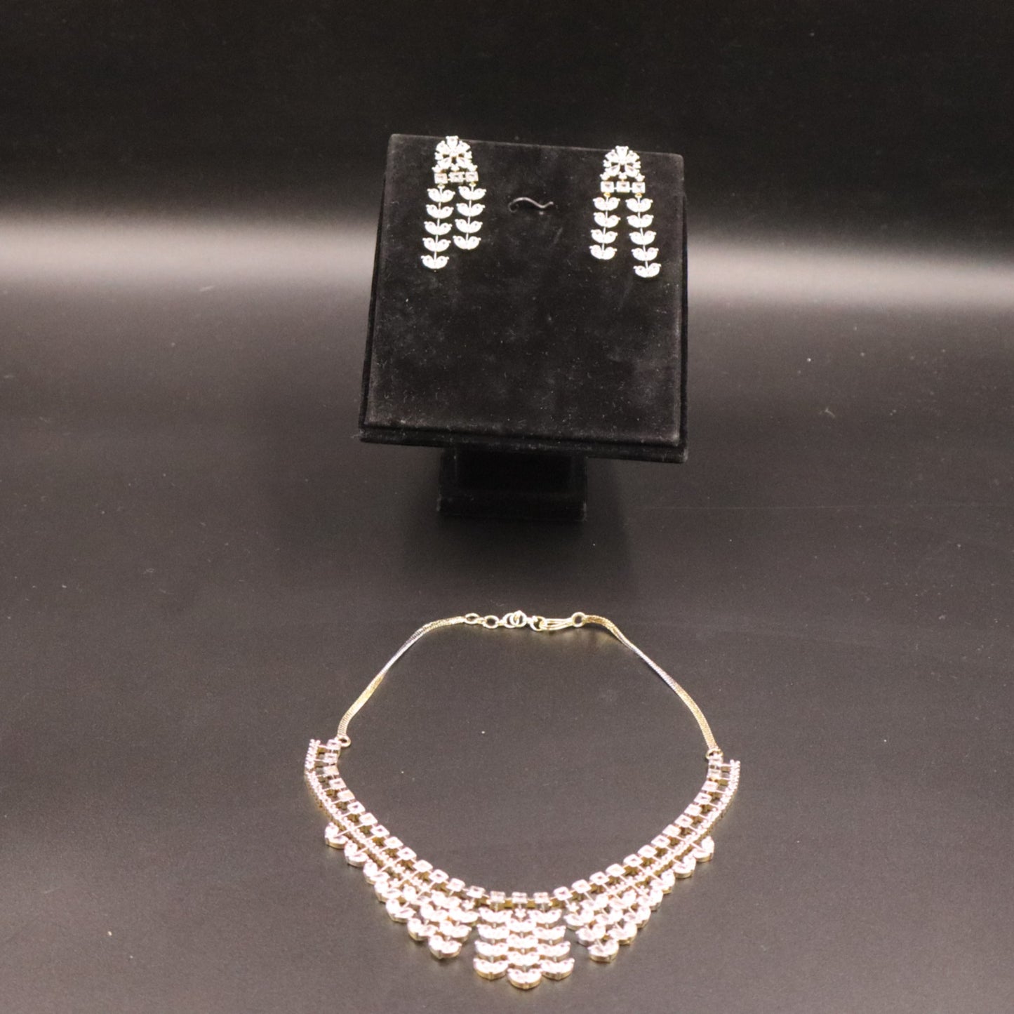 Golden Kiranmala American Diamond Necklace set