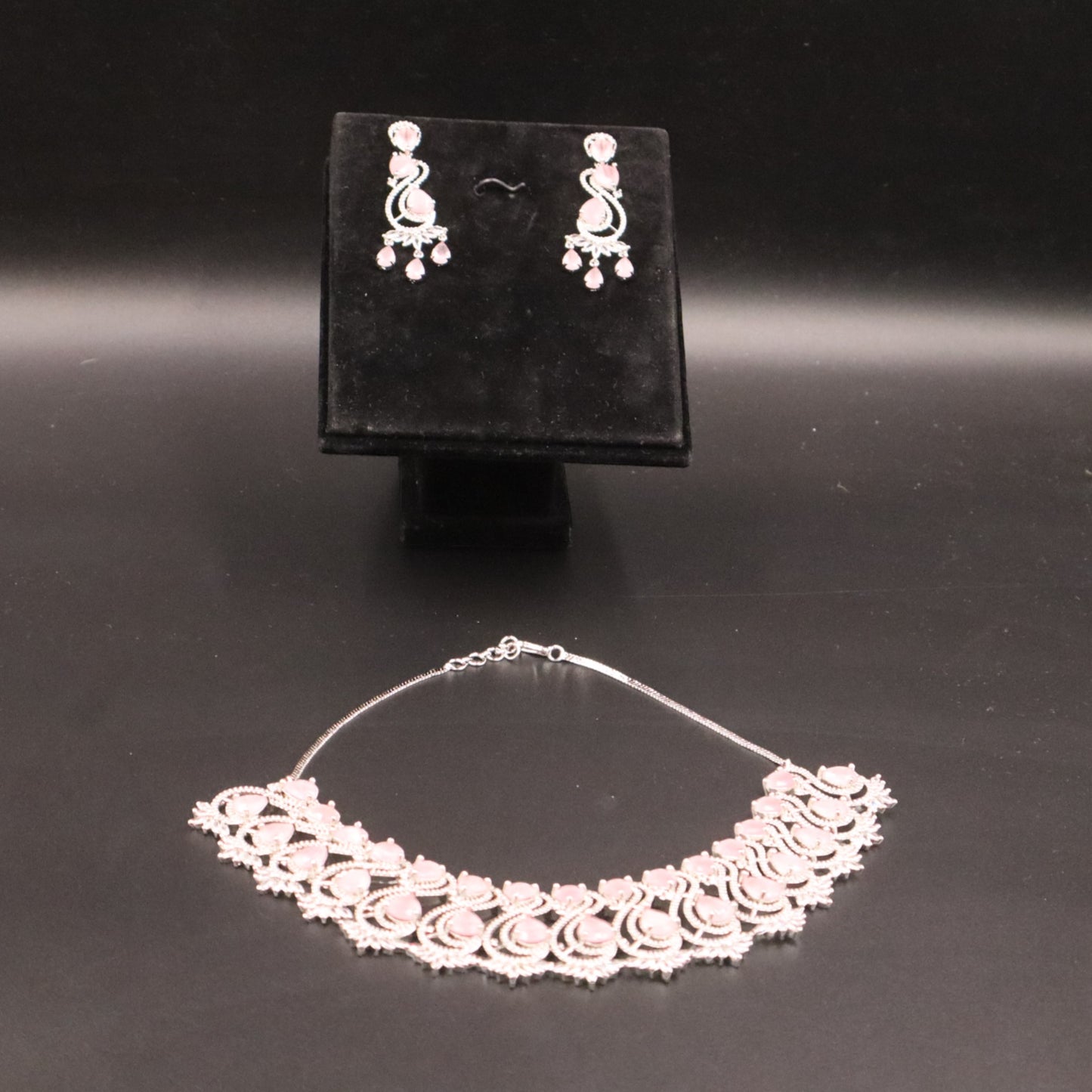 Pink Jayapradha American Diamond Necklace set