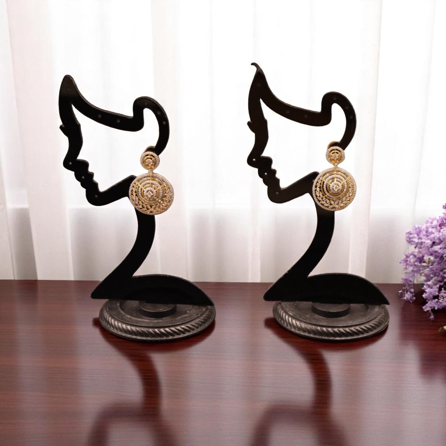 Golden Tanvi American Diamond Danglers