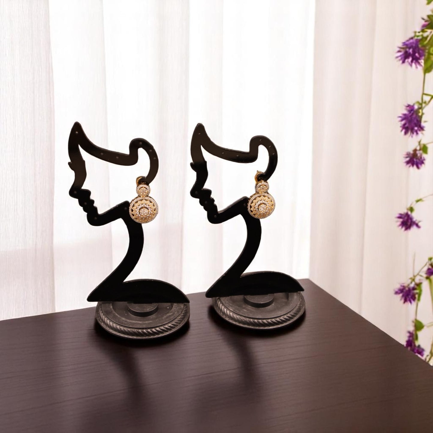 Golden Namrata American Diamond Studs