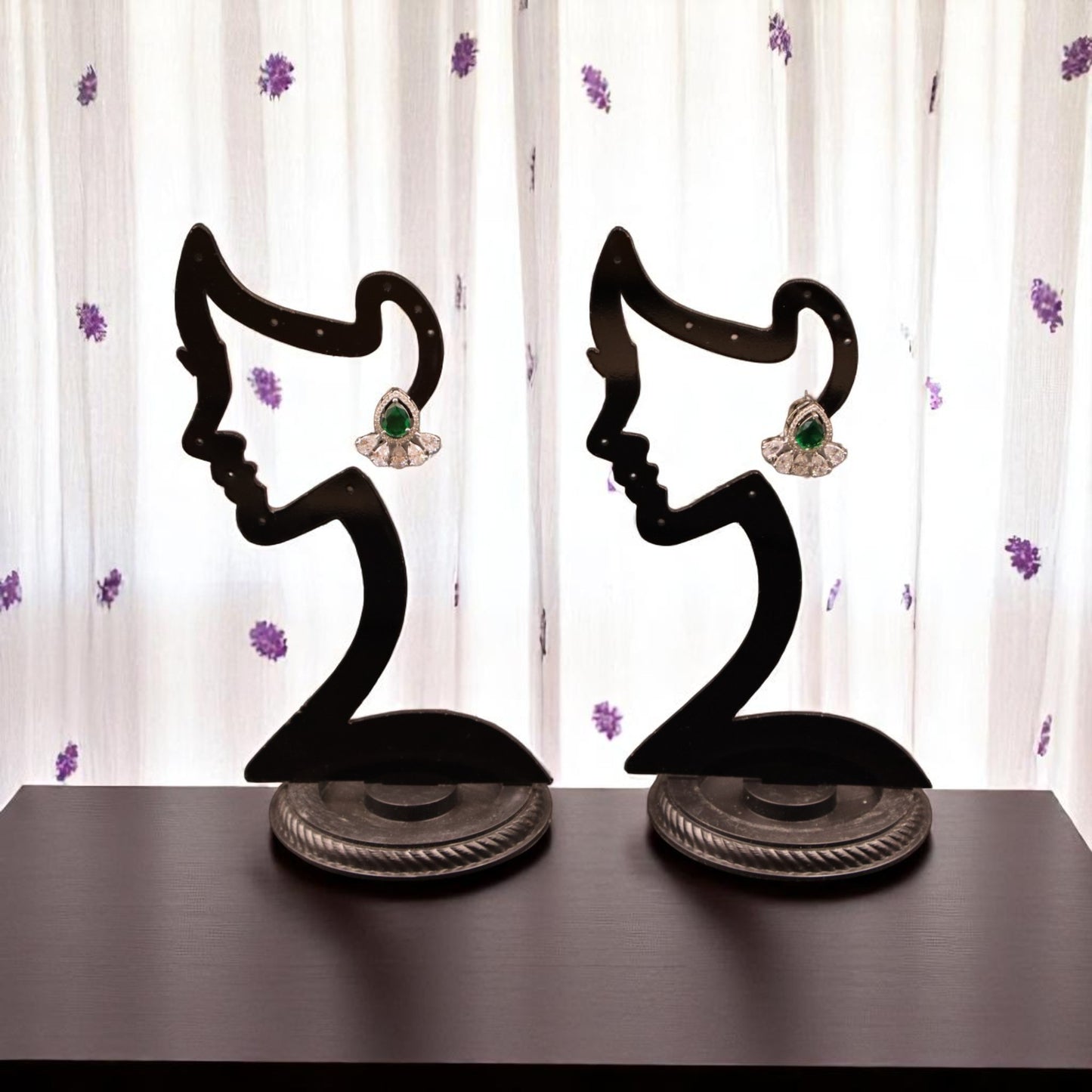 Emerald Savitri American Diamond Studs