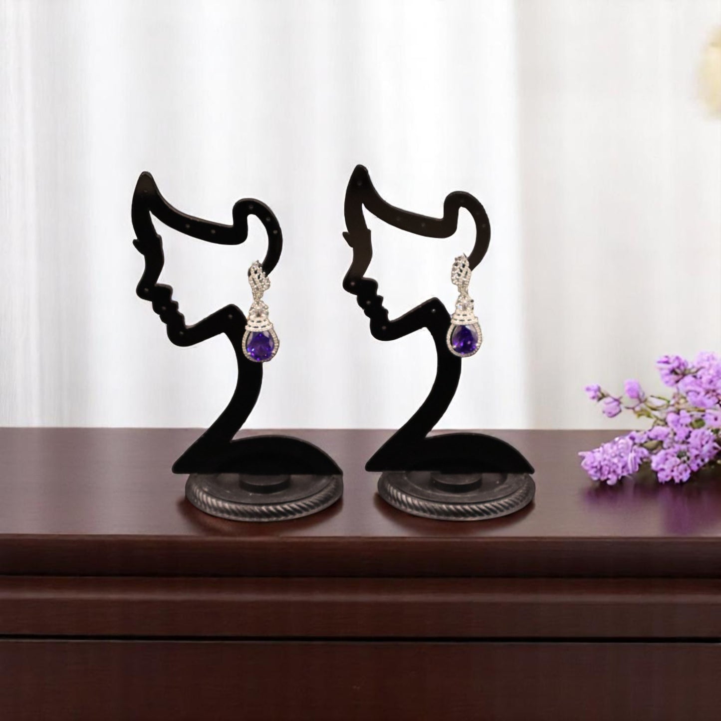 Purple Viniya American Diamond Danglers