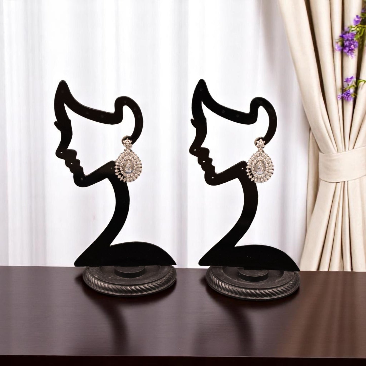 Silvery Kiran American Diamond Danglers