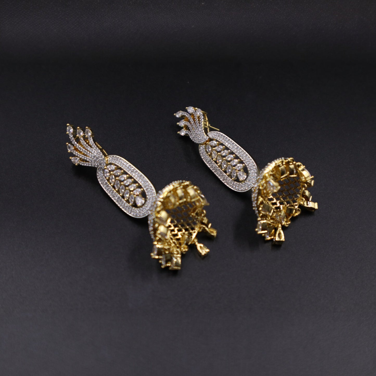 Golden Archana American Diamond Danglers