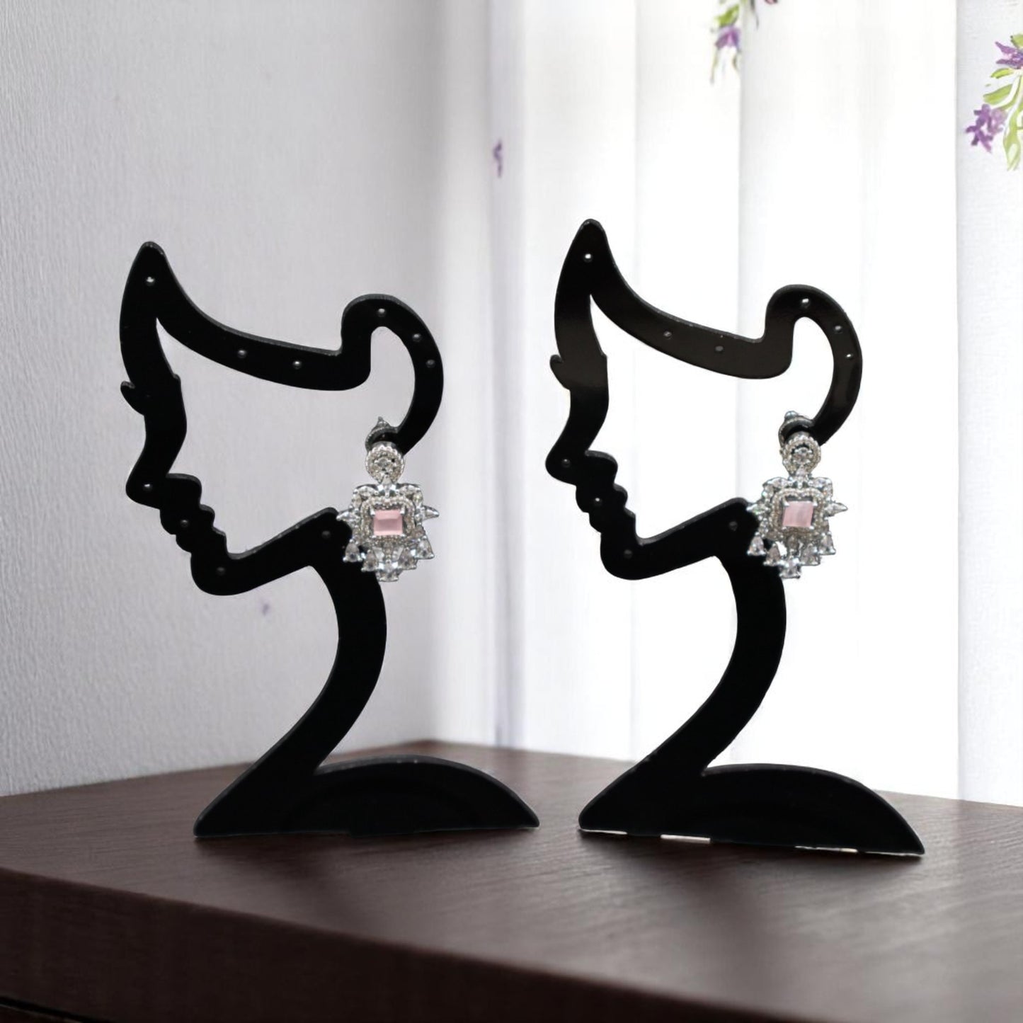 Pink Gauravi American Diamond Danglers