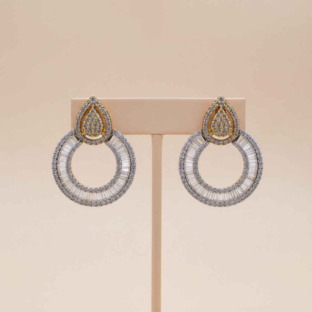 Golden Sahiba American Diamond Studs
