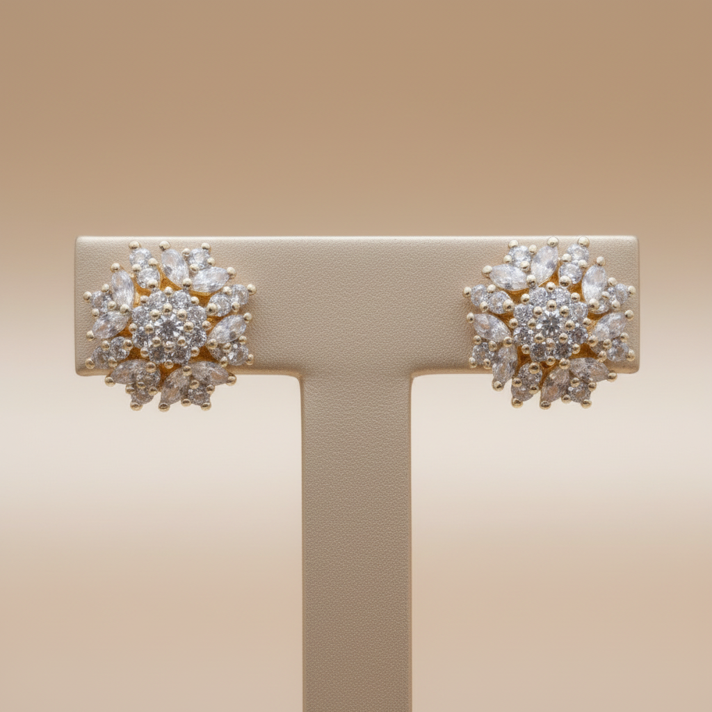 Golden Jyoti American Diamond Studs