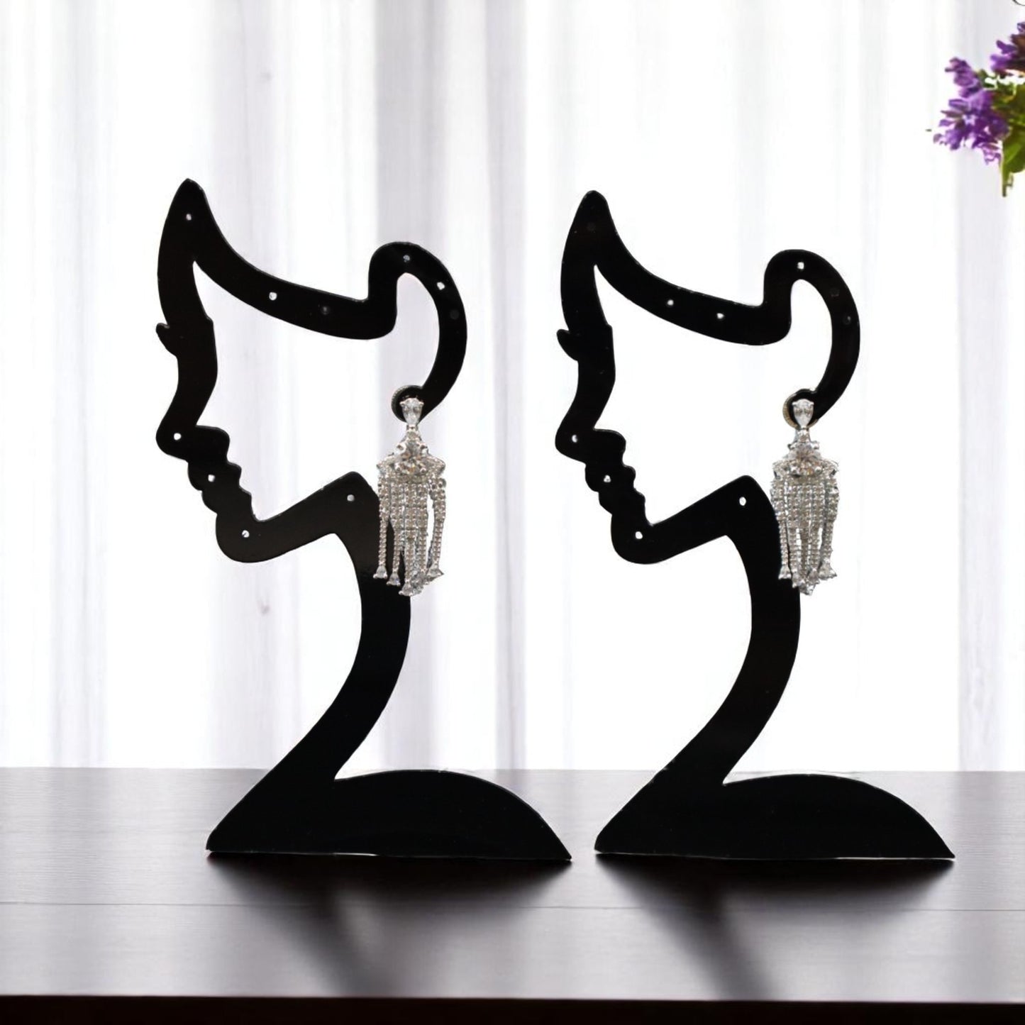 Silvery Kanmani American Diamond Danglers