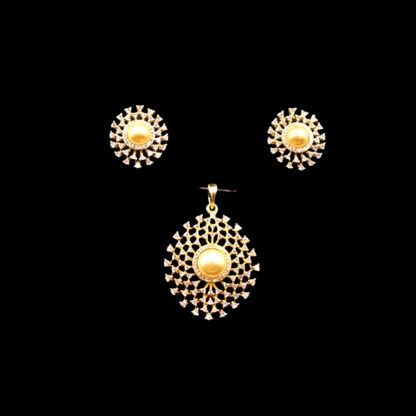 Golden Ekvira American Diamond Pendant set