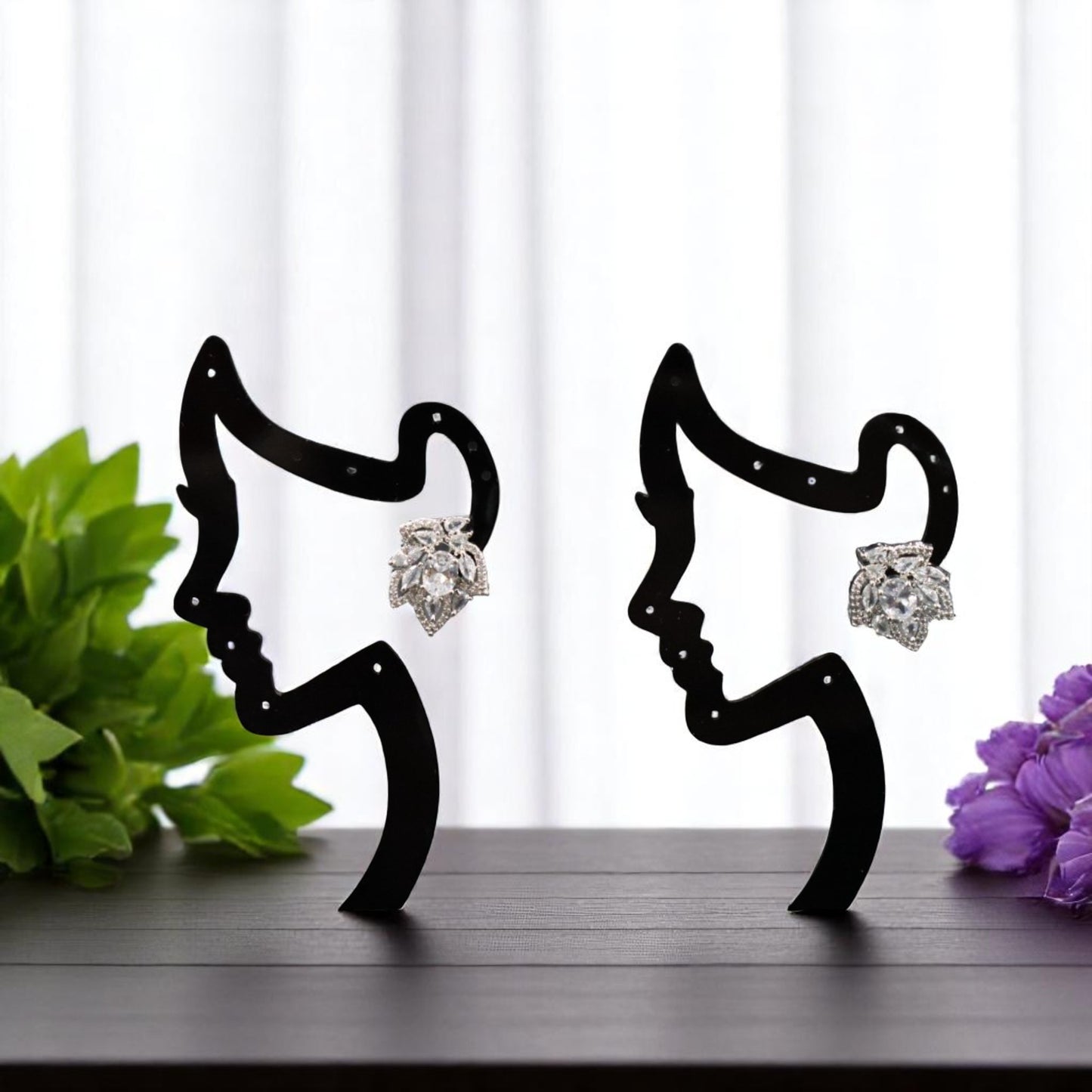 Silvery Padmini American Diamond Studs