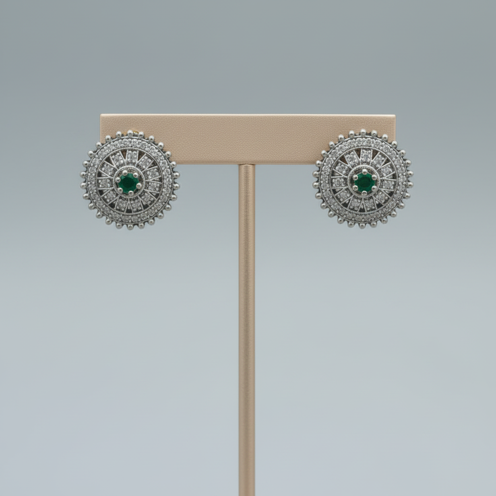 Emerald Kshama American Diamond Studs