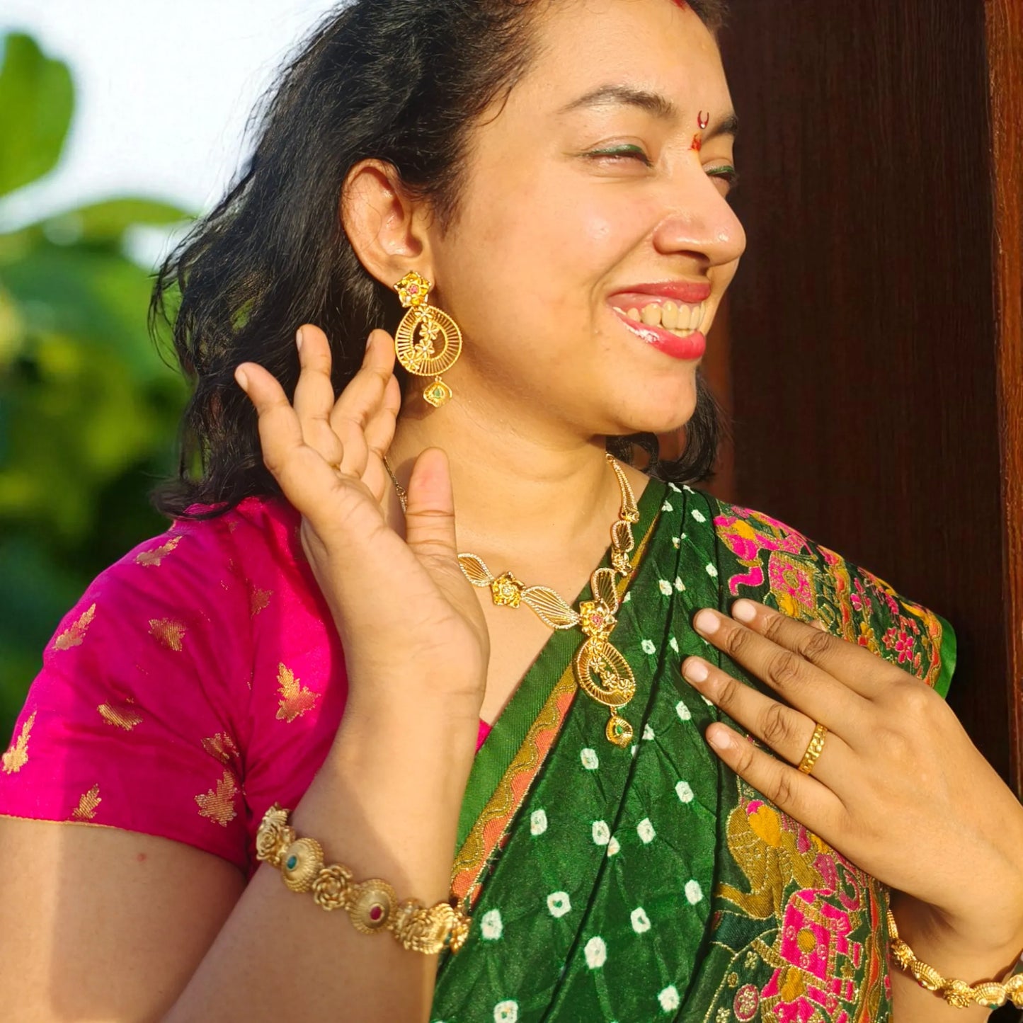 Multicolor Kanchana American Diamond Necklace set