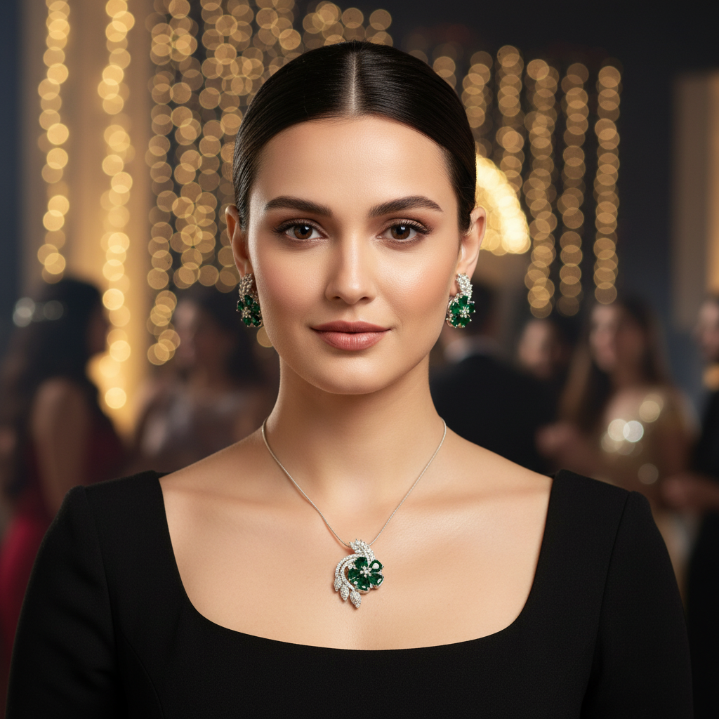 American Diamond AD Pendant sets for office wear, daily wear, casual, parties, minimalist look