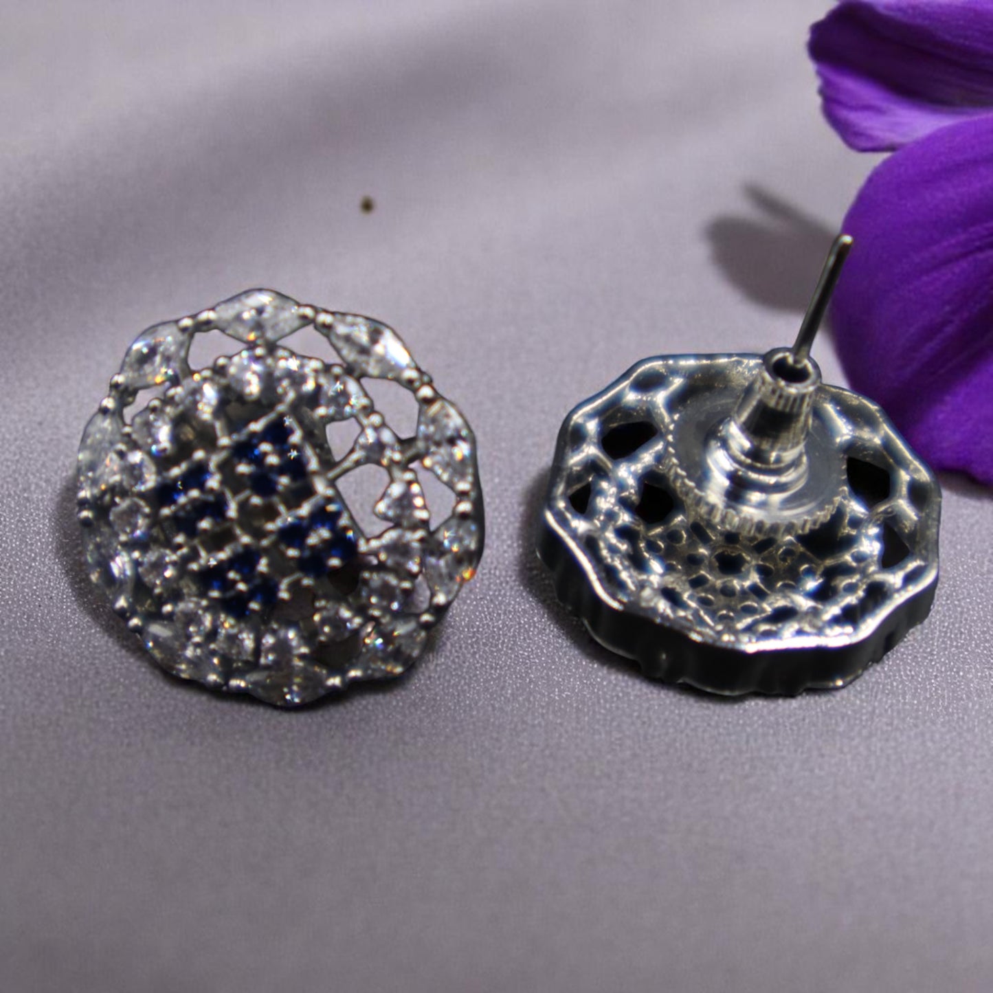 Royal Blue Kavita American Diamond Studs