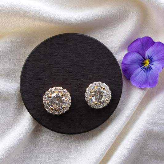 Golden Harshita American Diamond Studs