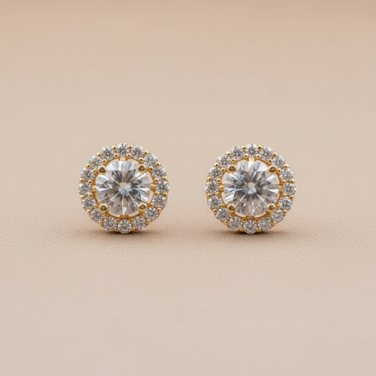 Golden Harshita American Diamond Studs