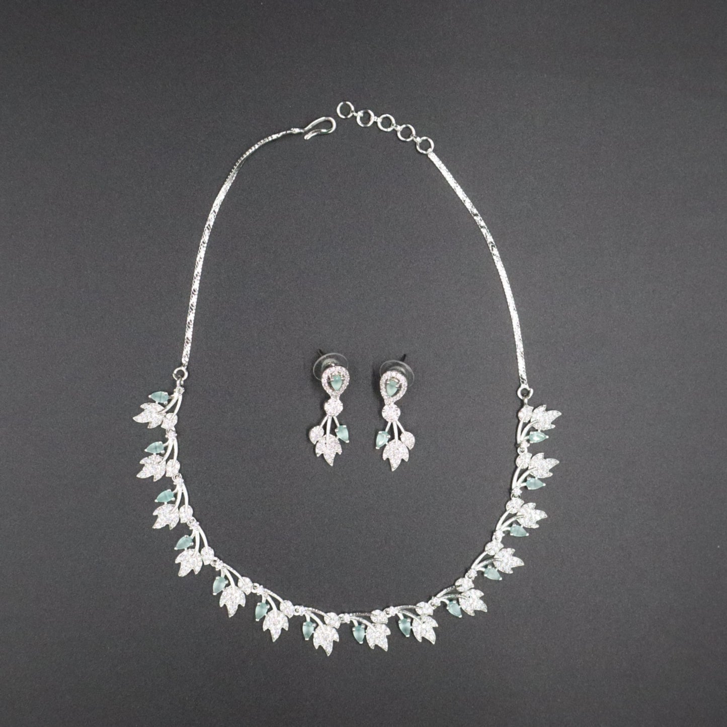 Turquoise Nakshatra American Diamond Necklace set