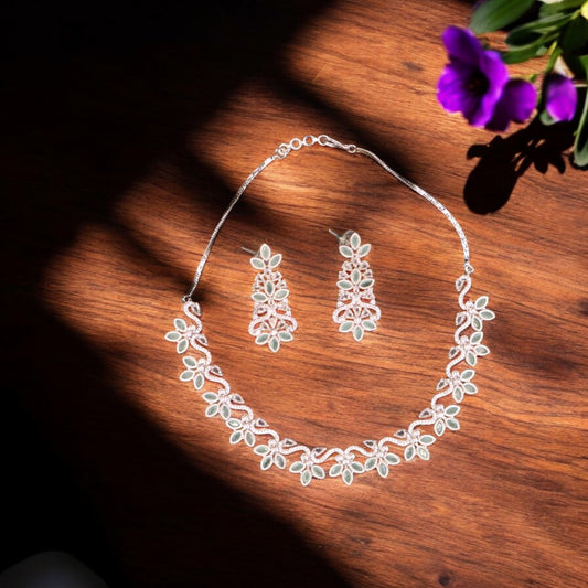 Turquoise Kamalini American Diamond Necklace set