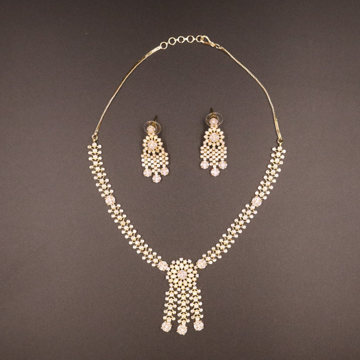 Golden Tanirika American Diamond Necklace set