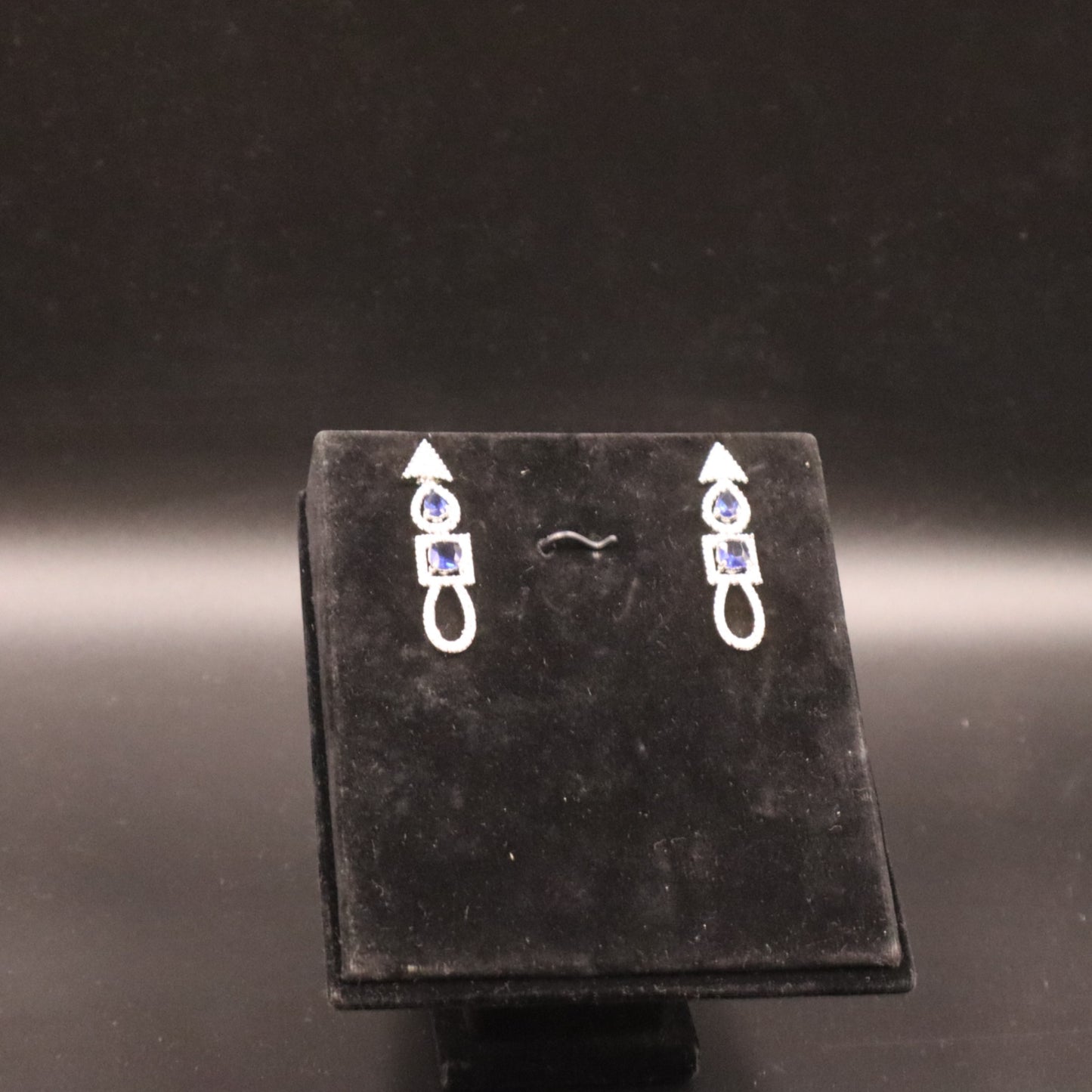 Royal Blue Parijat American Diamond Necklace set