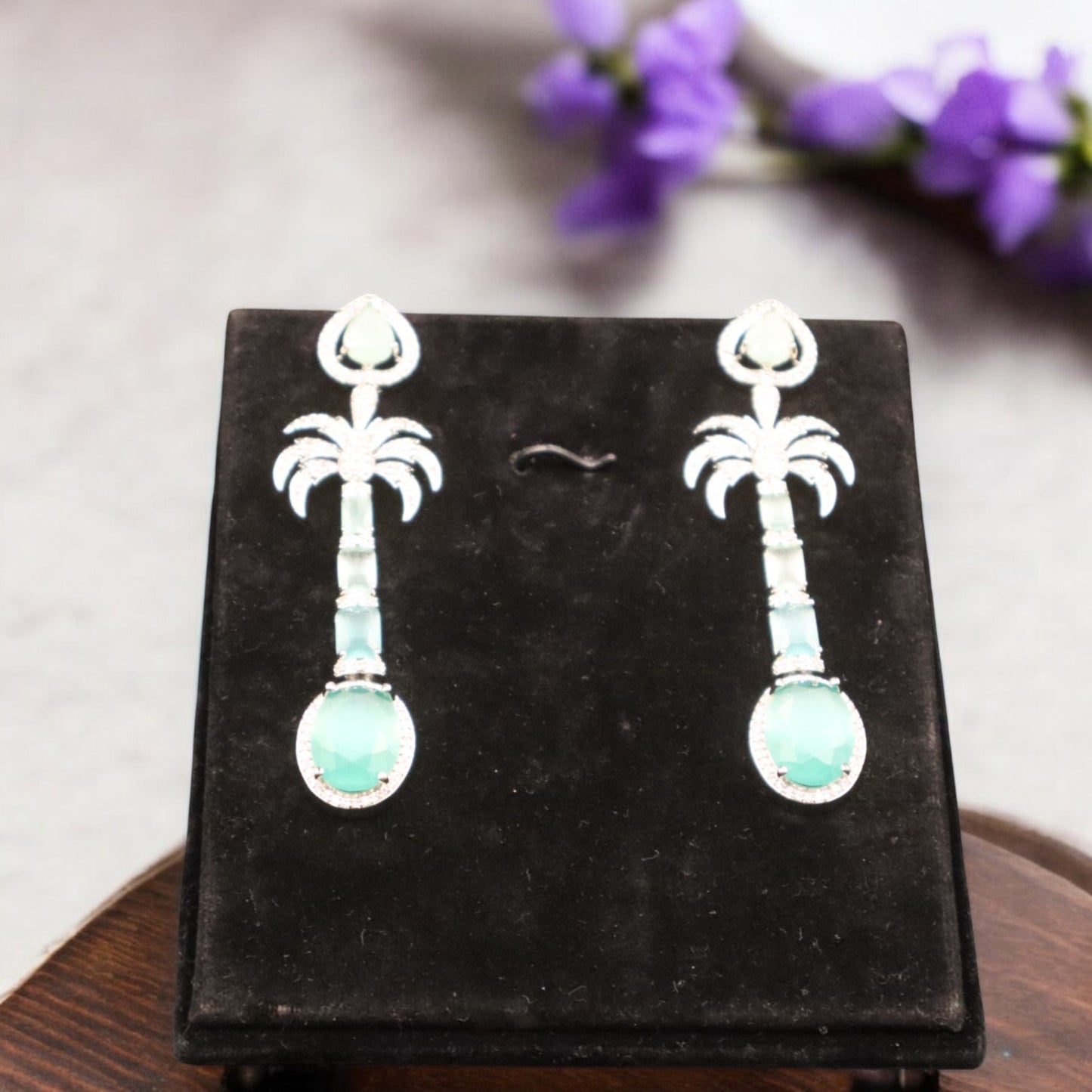 Turquoise Dhruvika American Diamond Necklace set