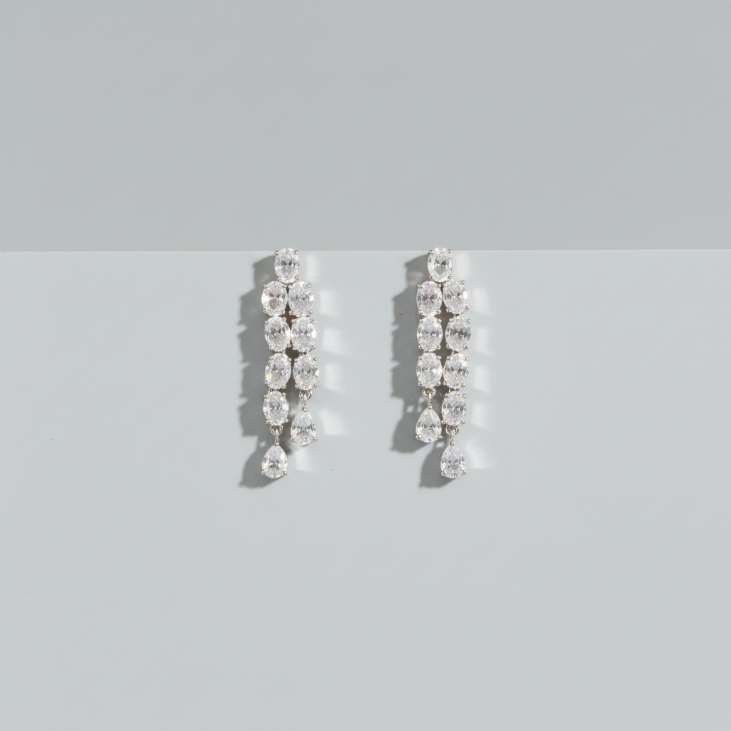Silvery Swarnima American Diamond Necklace set