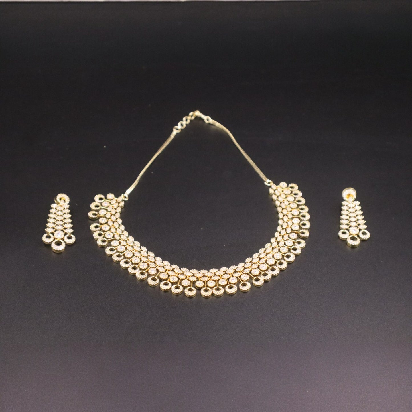Golden Shrivalli American Diamond Necklace set