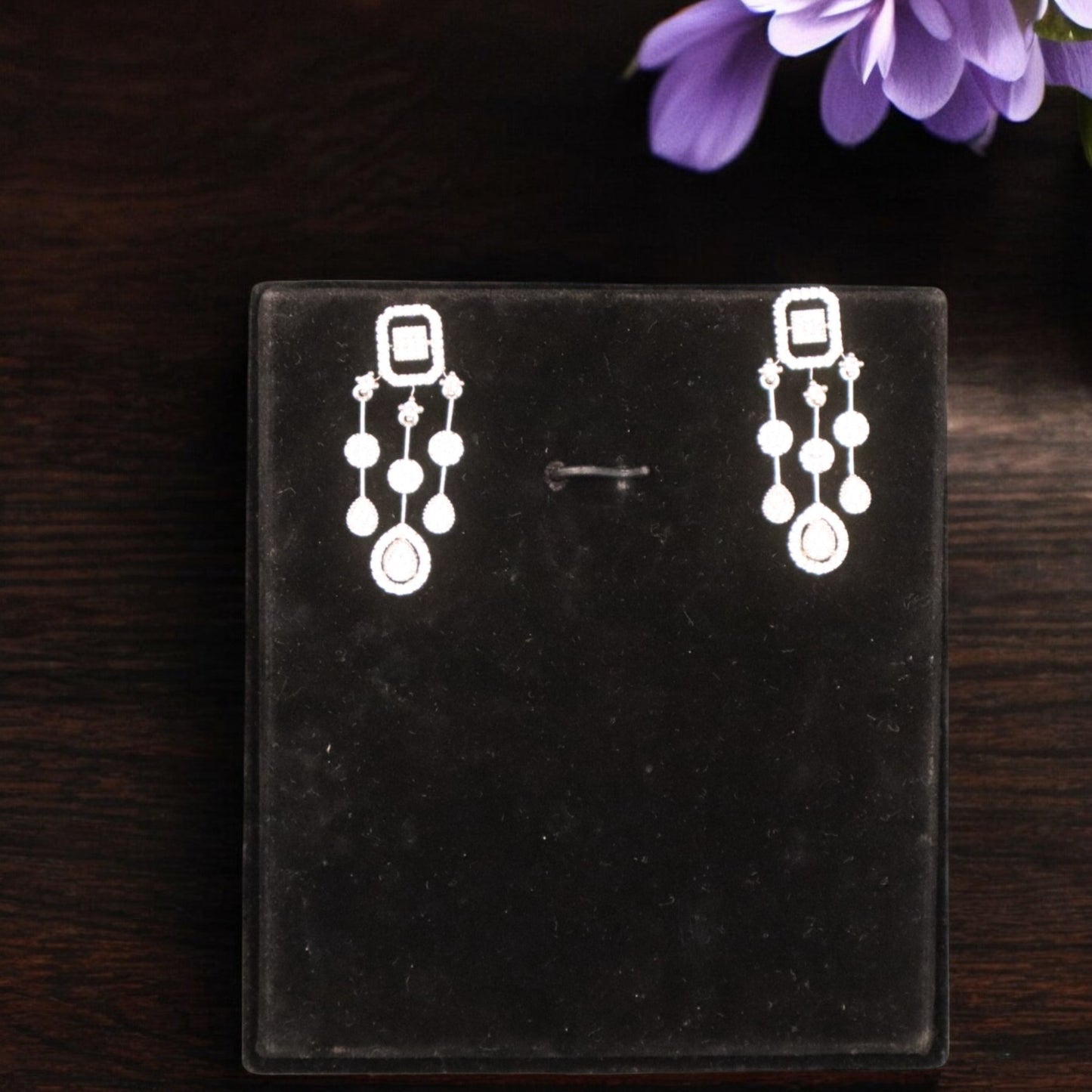 Silvery Madhulika American Diamond Necklace set