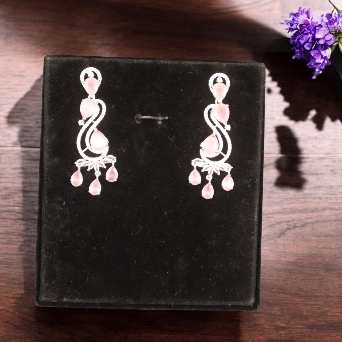 Pink Jayapradha American Diamond Necklace set