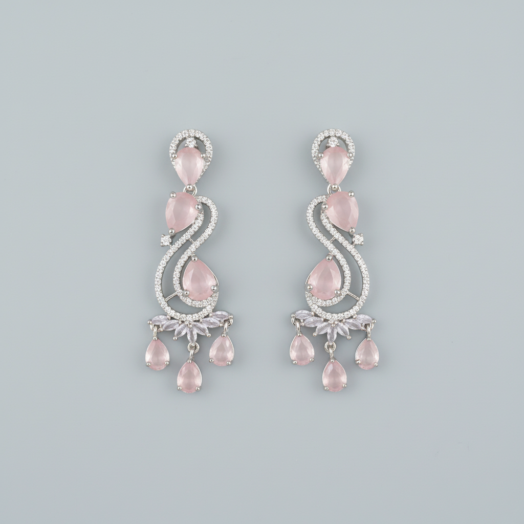 Pink Jayapradha American Diamond Necklace set