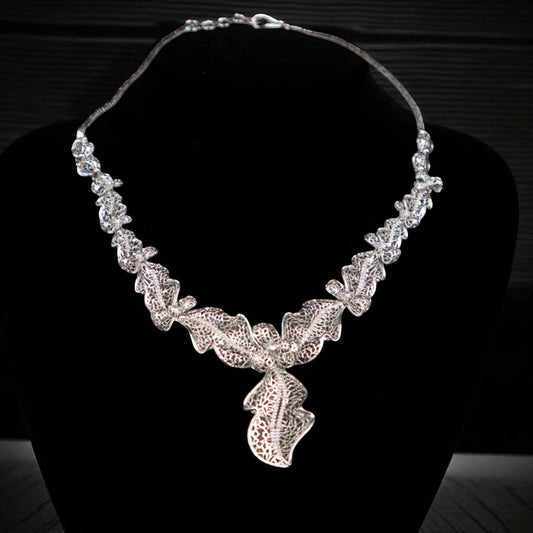 Silvery Medhavi American Diamond Necklace set