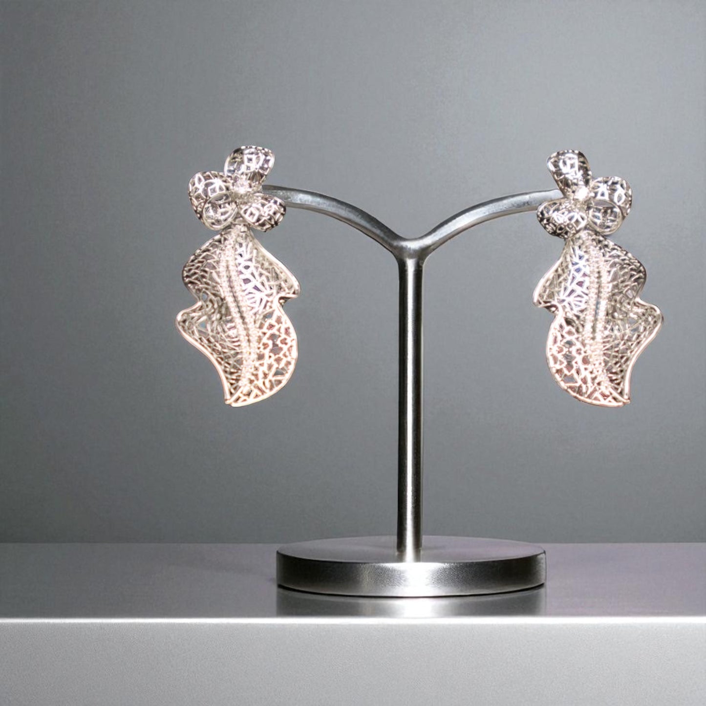 Silvery Medhavi American Diamond Necklace set