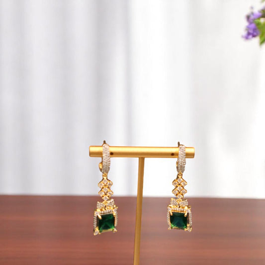 Emerald Uma American Diamond Danglers