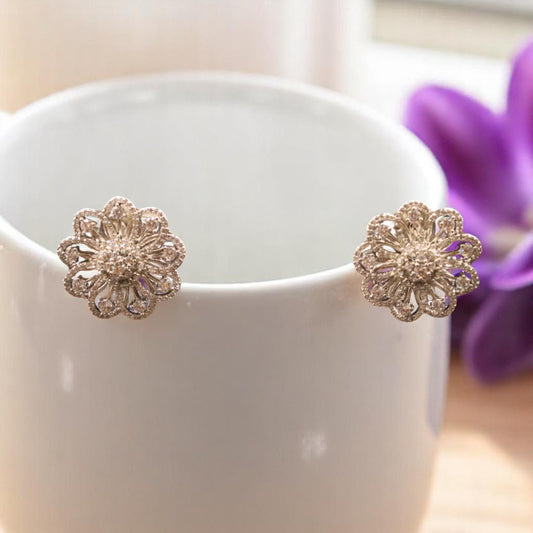 Silvery Mihika American Diamond Studs
