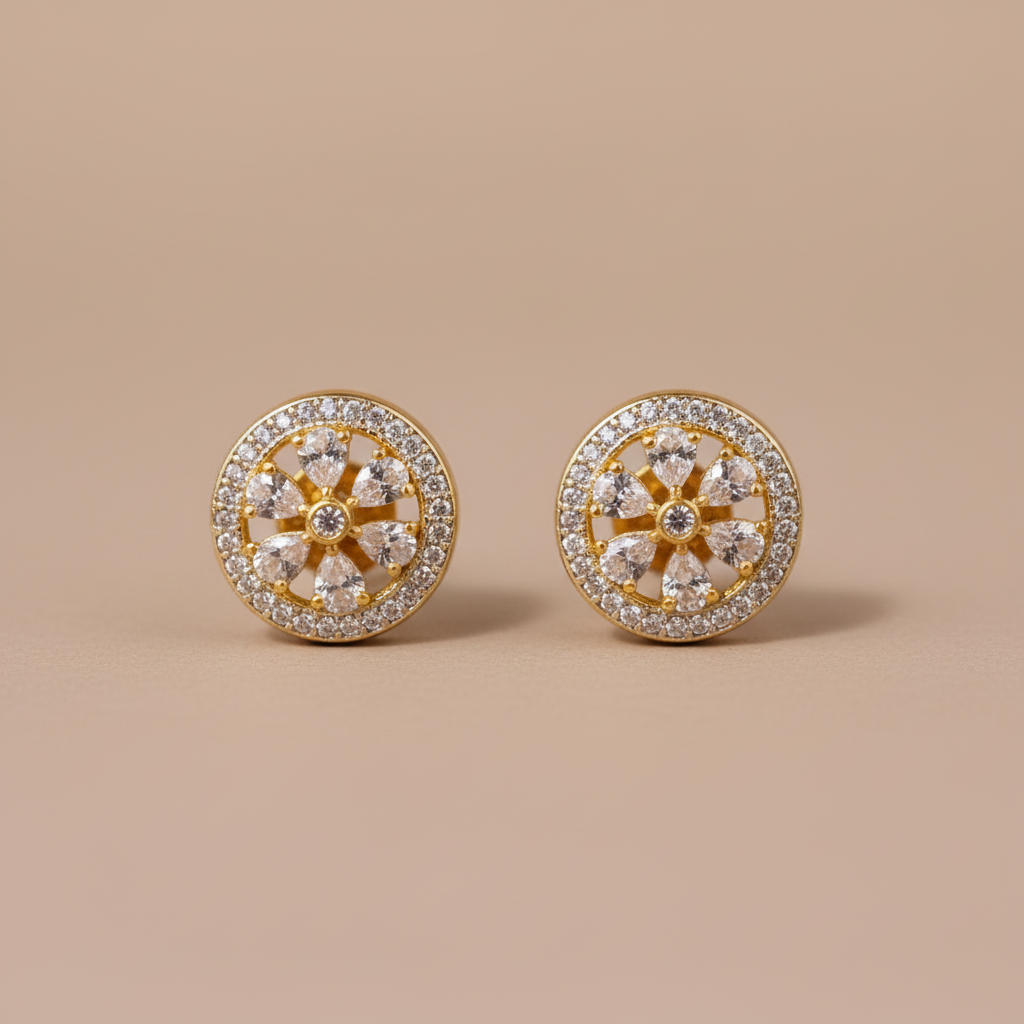 Golden Vijaya American Diamond Studs
