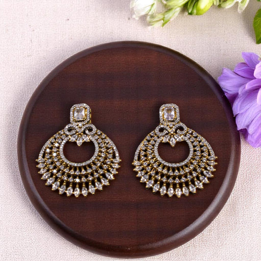 Golden Rupal American Diamond Danglers