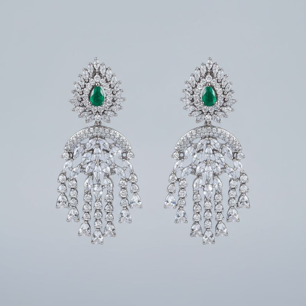 Emerald Lavanya American Diamond Danglers