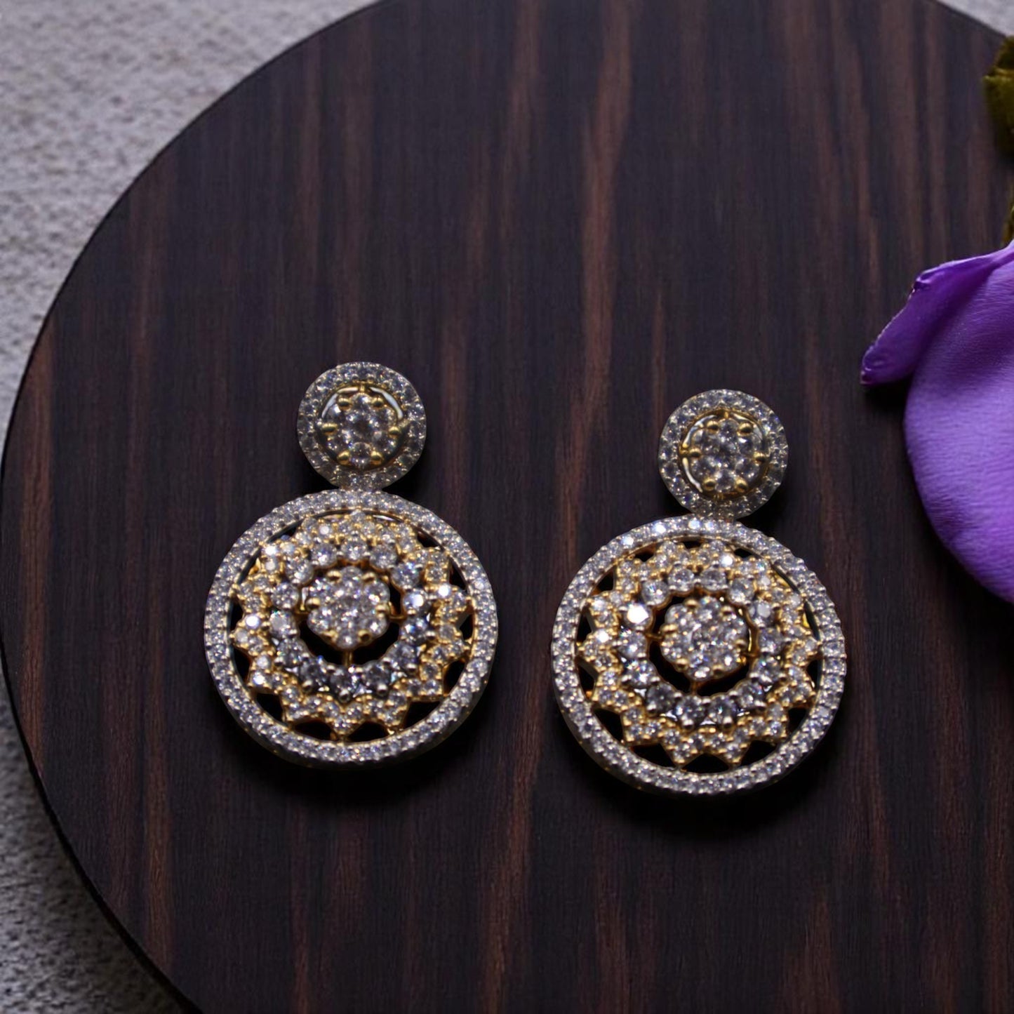Golden Namrata American Diamond Studs