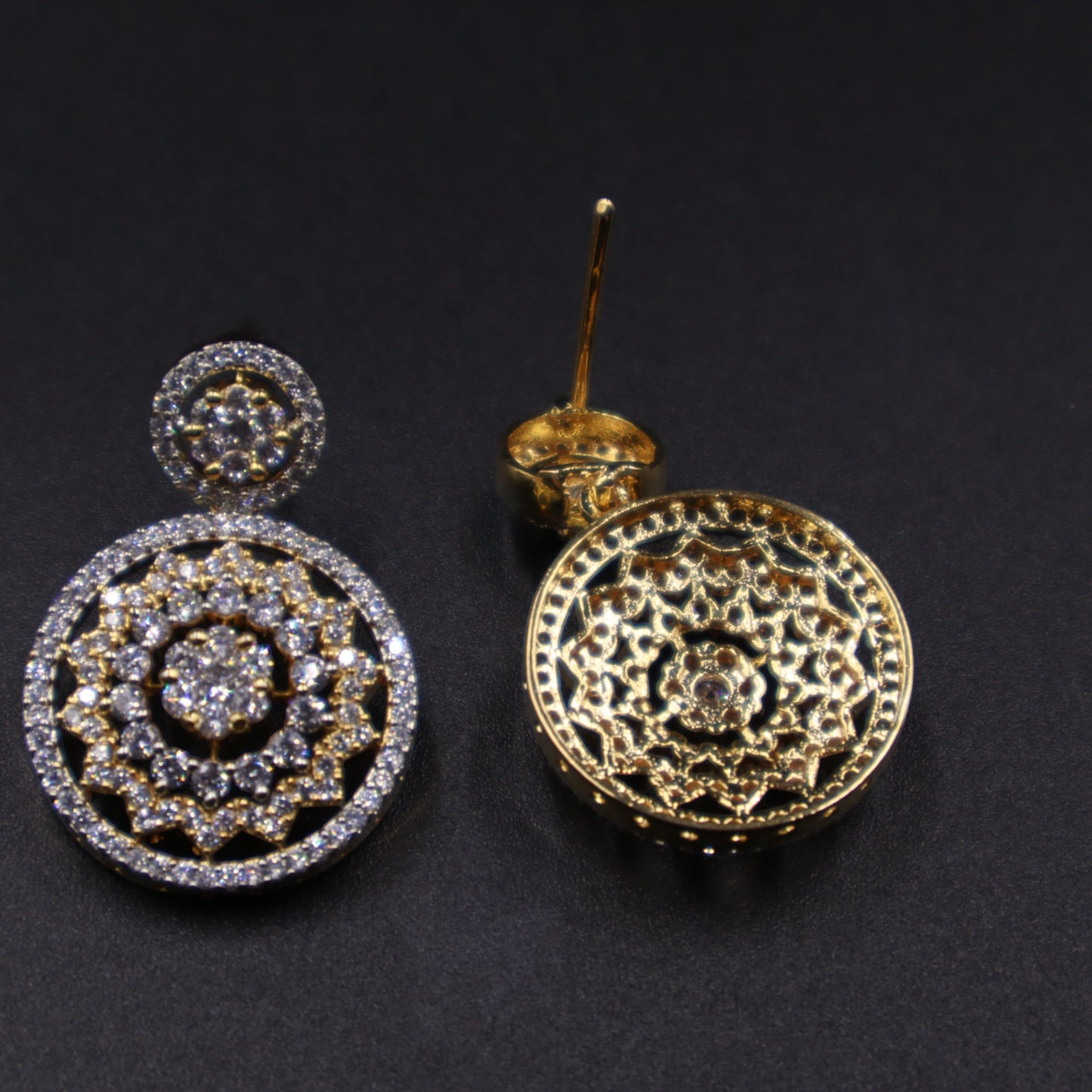 Golden Namrata American Diamond Studs