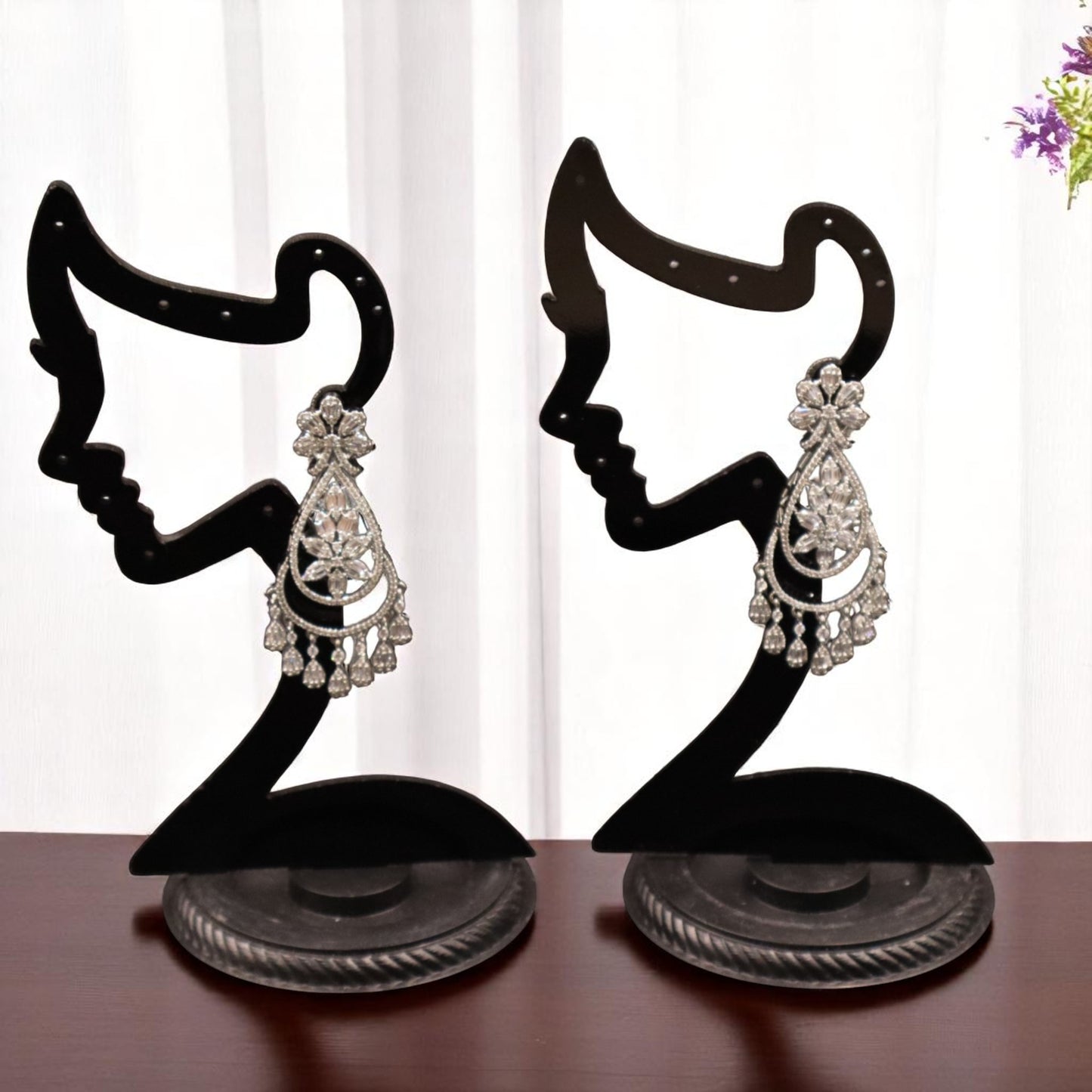 Silvery Poornakala American Diamond Danglers