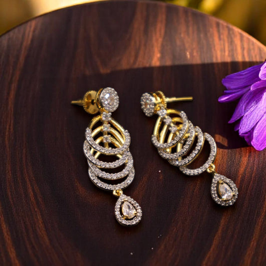 Golden Kalyani American Diamond Danglers