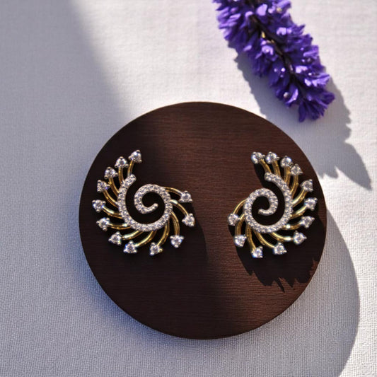 Golden Padmavati American Diamond Studs